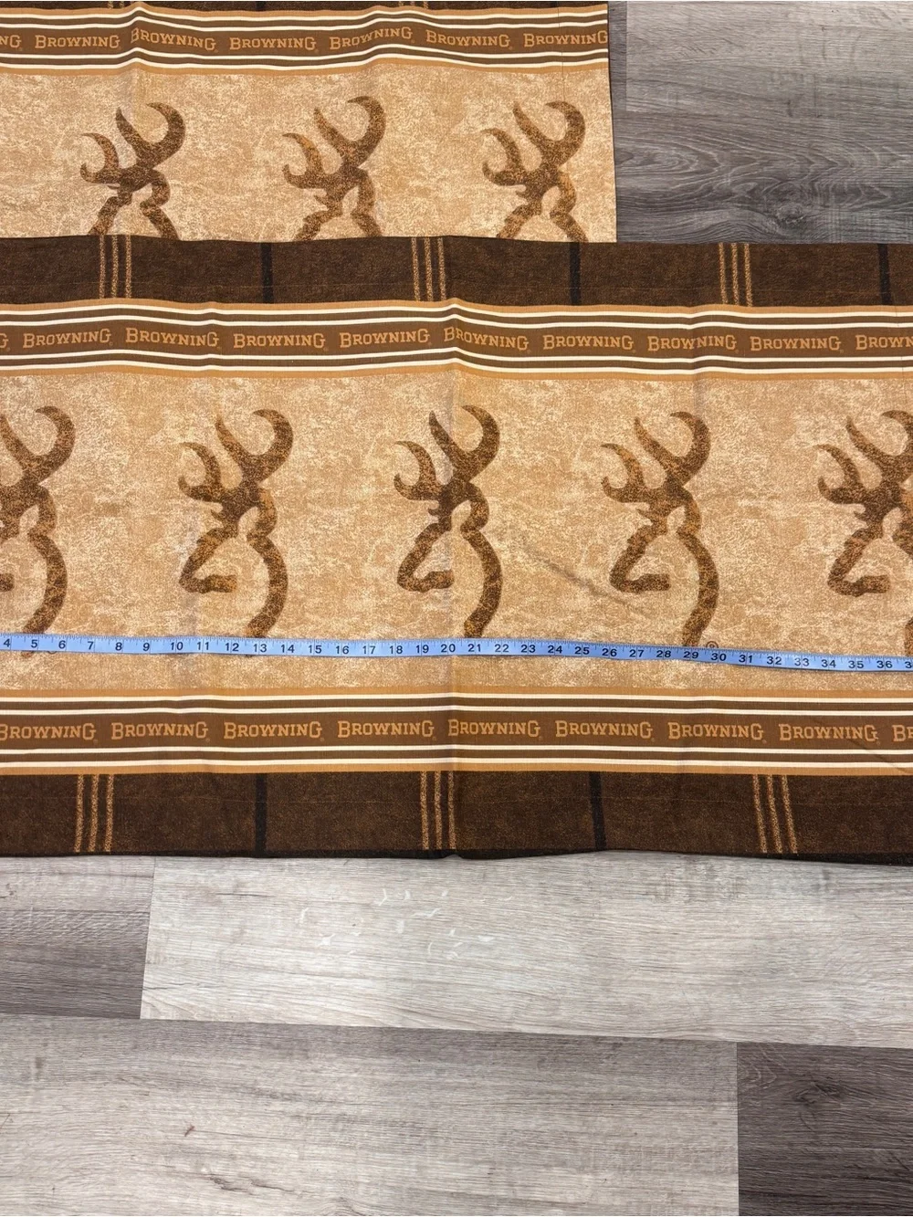 Browning Deer Logo Pillowcases Set of 2 King Size Brown Tan Cotton Rustic Cabin